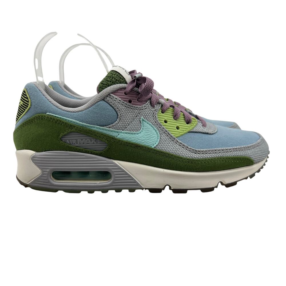 Nike Mens 8.5 Shoes Air Max 90 SE Sun Club Worn Blue Treeline Sneaker DM0036-400